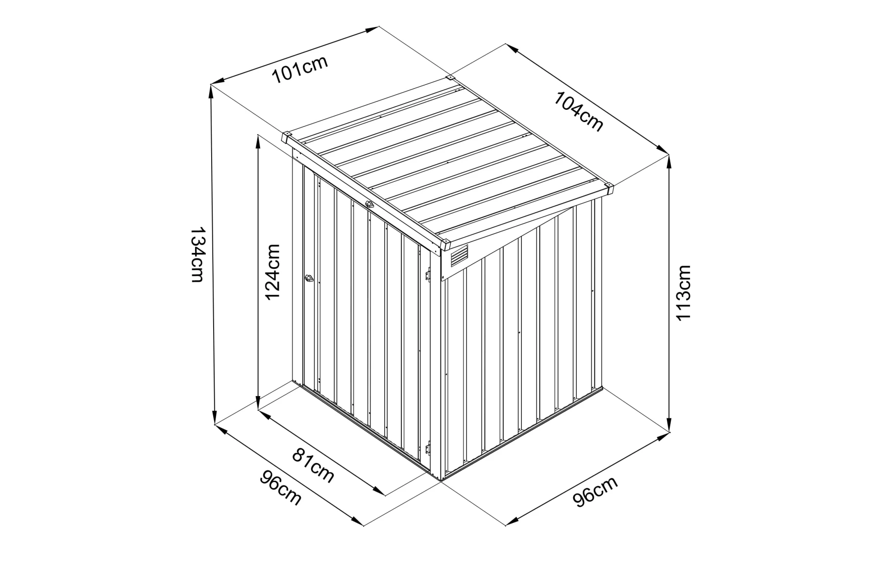 Magazie depozitare tomberoane gunoi Smartbin Single, depozitare pubela gunoi, Basic, Otel zincat