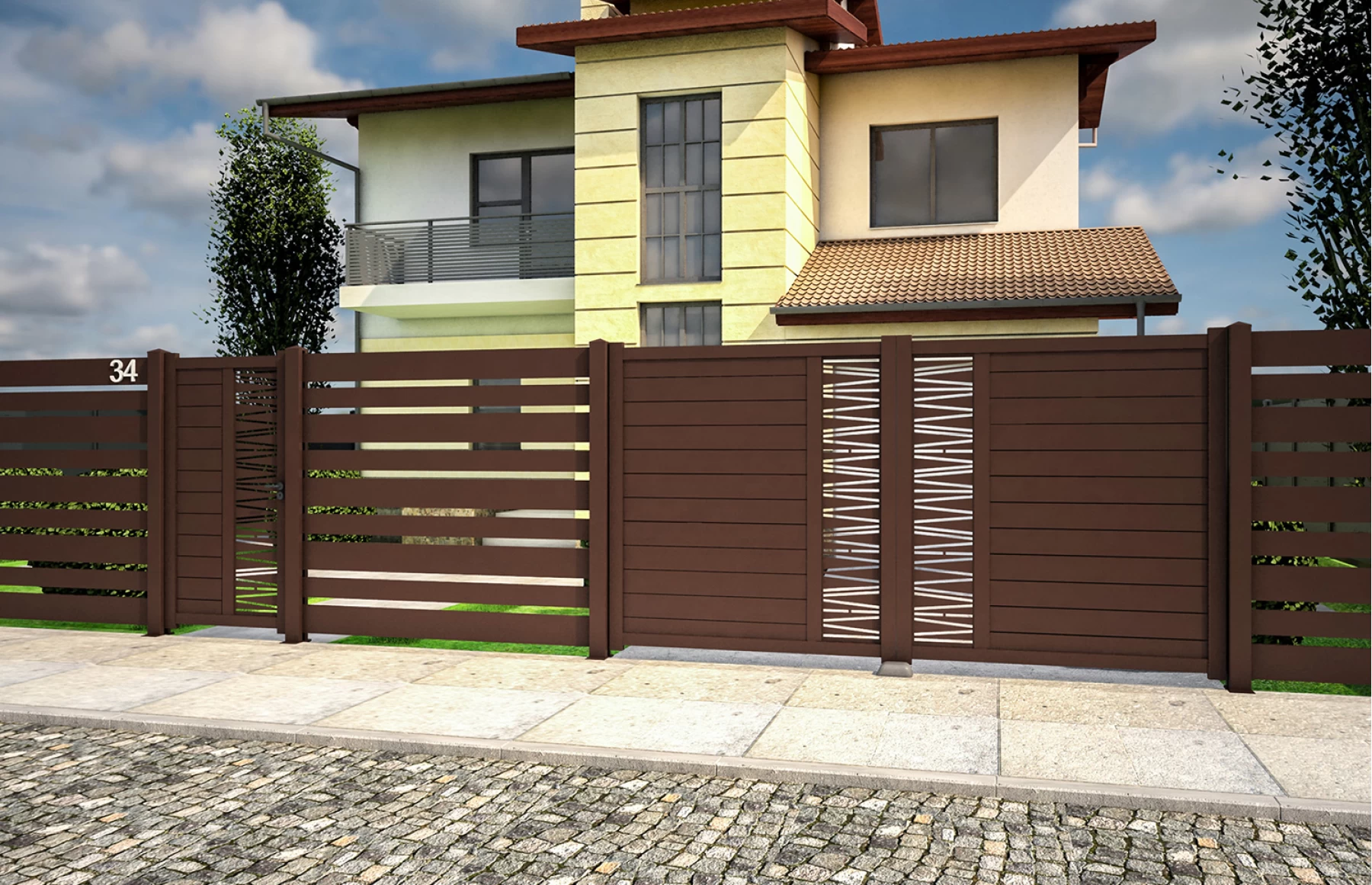 Set porti metalice din aluminiu 900x1800mm, 3500x1800mm, prefabricate, gri antracit, model Poseidon