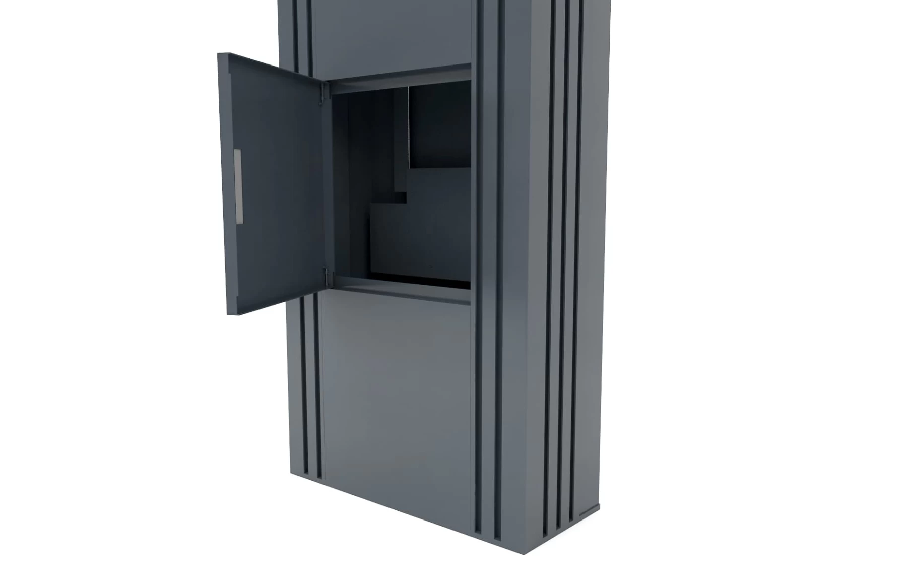 Stalp aluminiu Deluxe, cutie primire colete si primire cutie postala integrata, 600x250mm, 2000mm inaltime