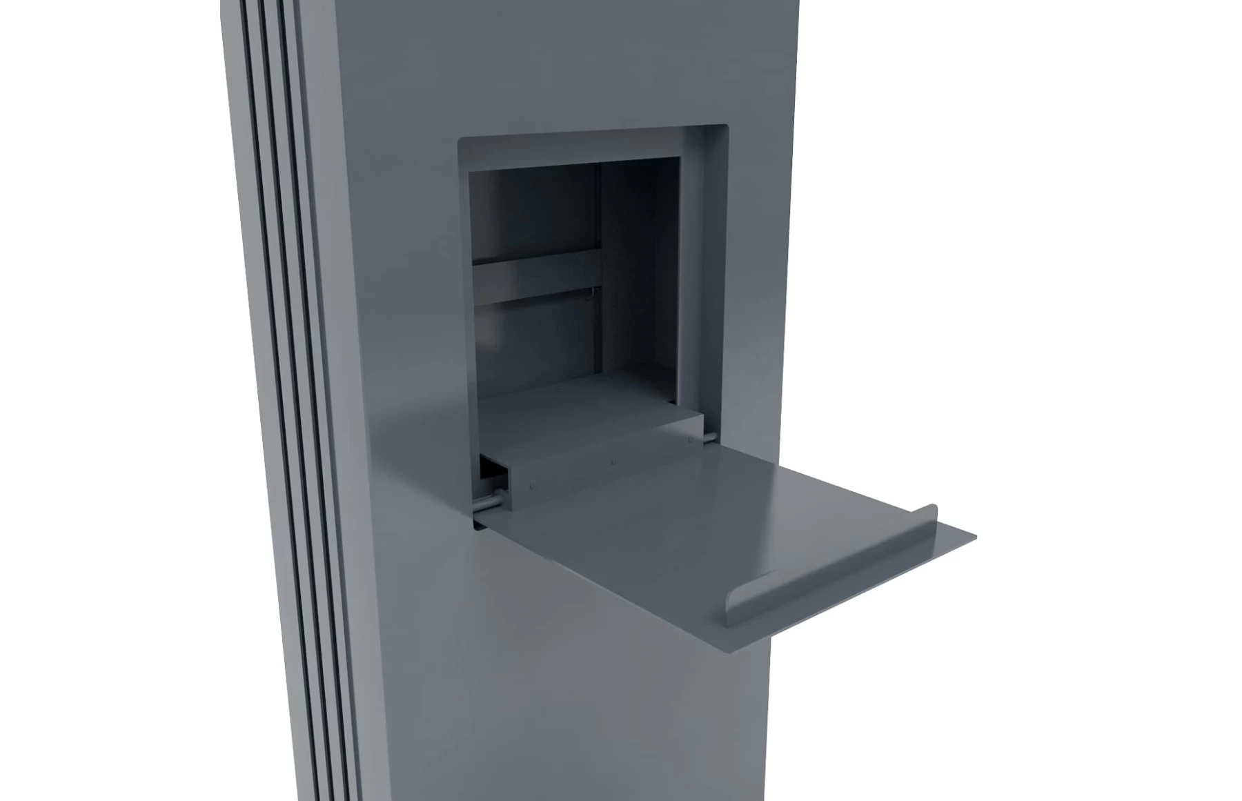 Stalp aluminiu Deluxe, cutie primire colete si primire cutie postala integrata, 600x250mm, 2000mm inaltime