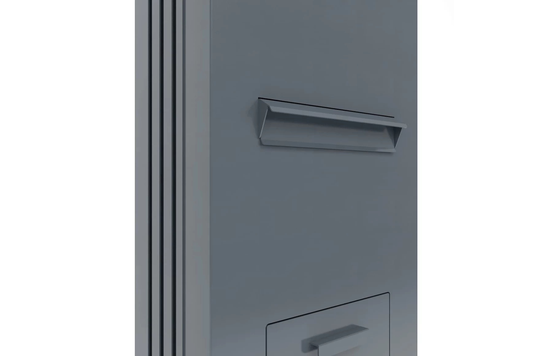 Stalp aluminiu Deluxe, cutie primire colete si primire cutie postala integrata, 600x250mm, 2000mm inaltime