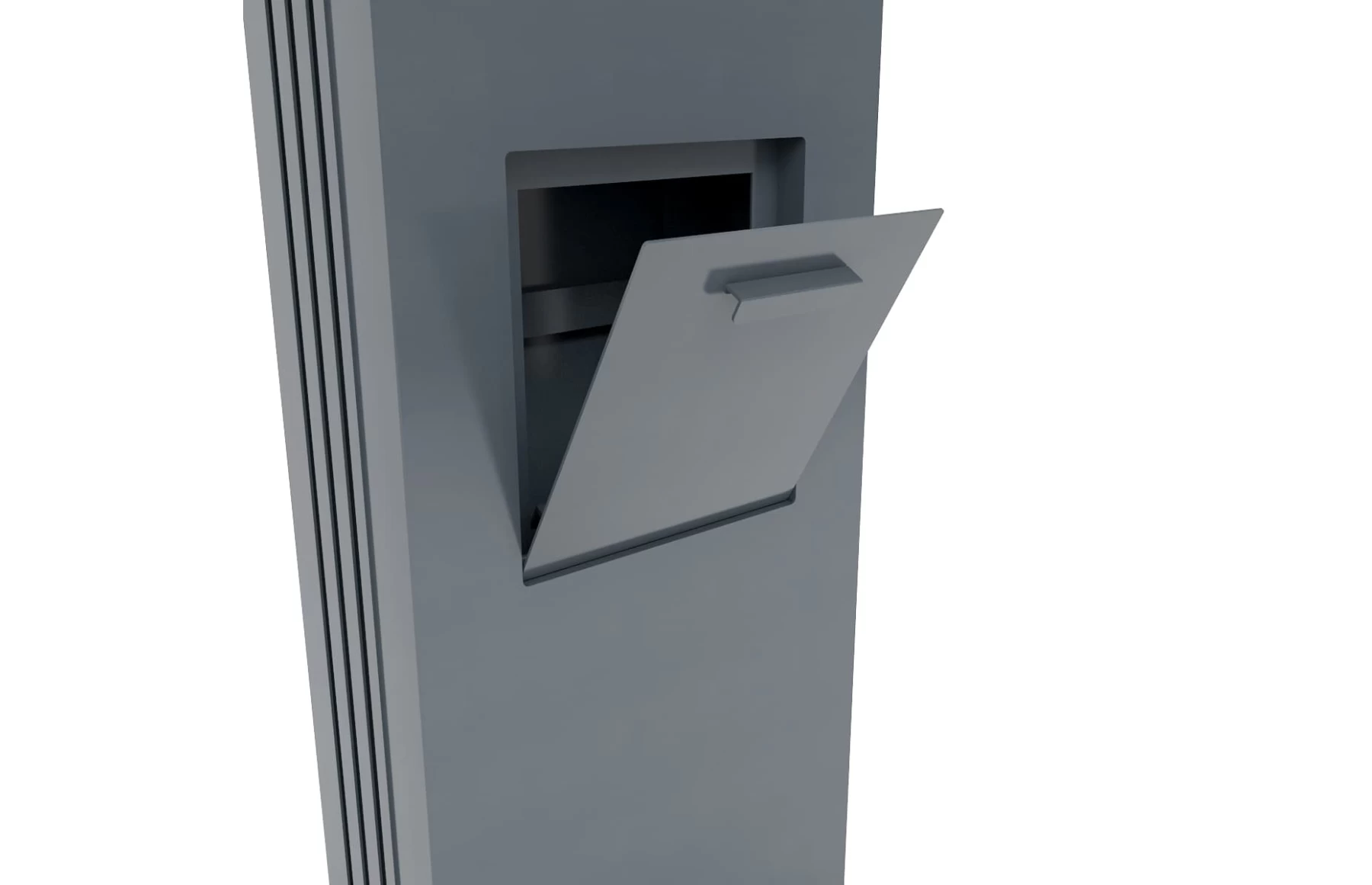 Stalp aluminiu Deluxe, cutie primire colete si primire cutie postala integrata, 600x250mm, 2000mm inaltime