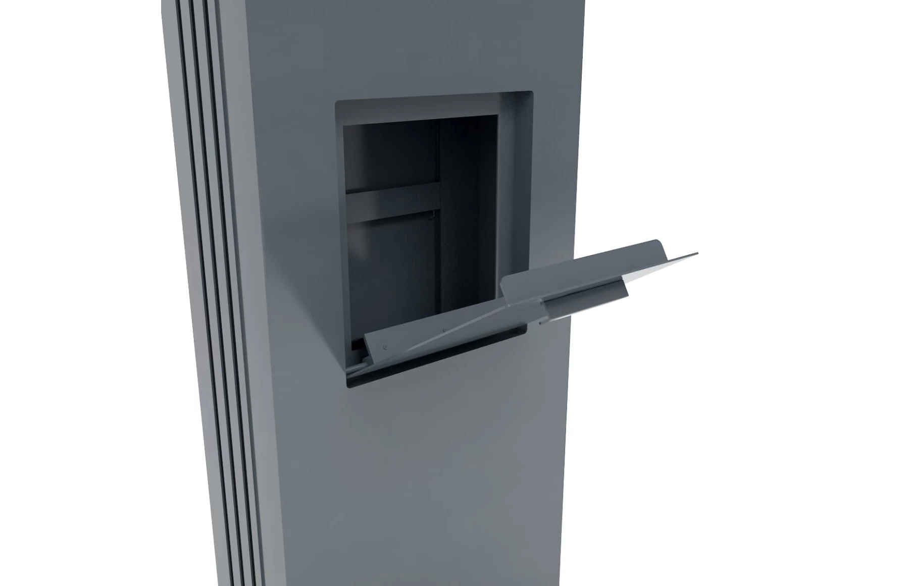 Stalp aluminiu Deluxe, cutie primire colete si primire cutie postala integrata, 600x250mm, 2000mm inaltime