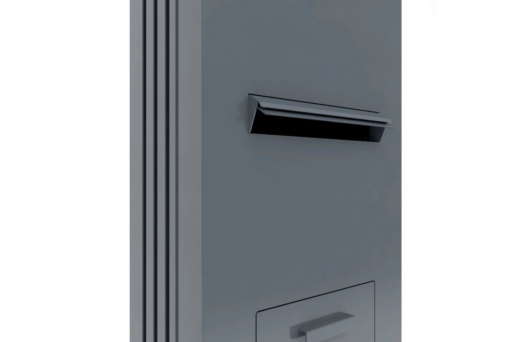 Stalp aluminiu Deluxe, cutie primire colete si primire cutie postala integrata, 600x250mm, 2000mm inaltime