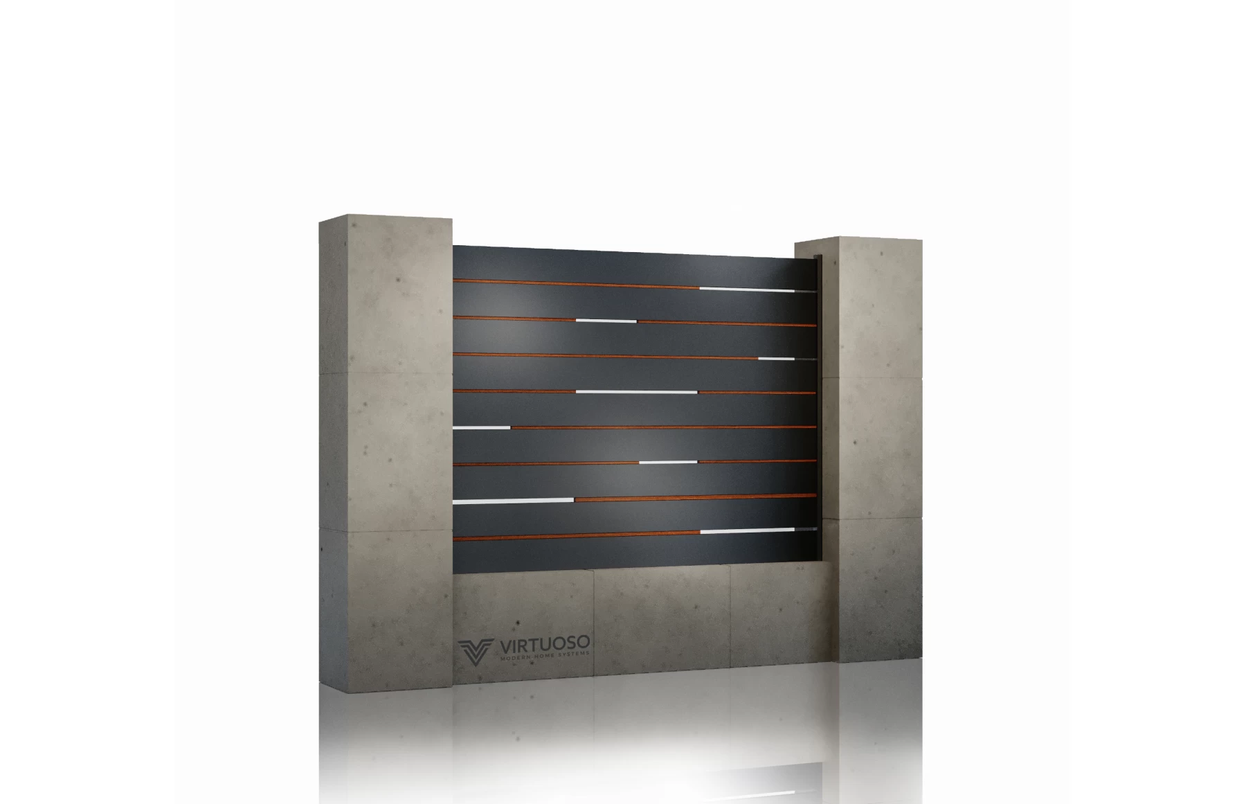 Gard metalic din aluminiu, model Ragnar, 2000x1800