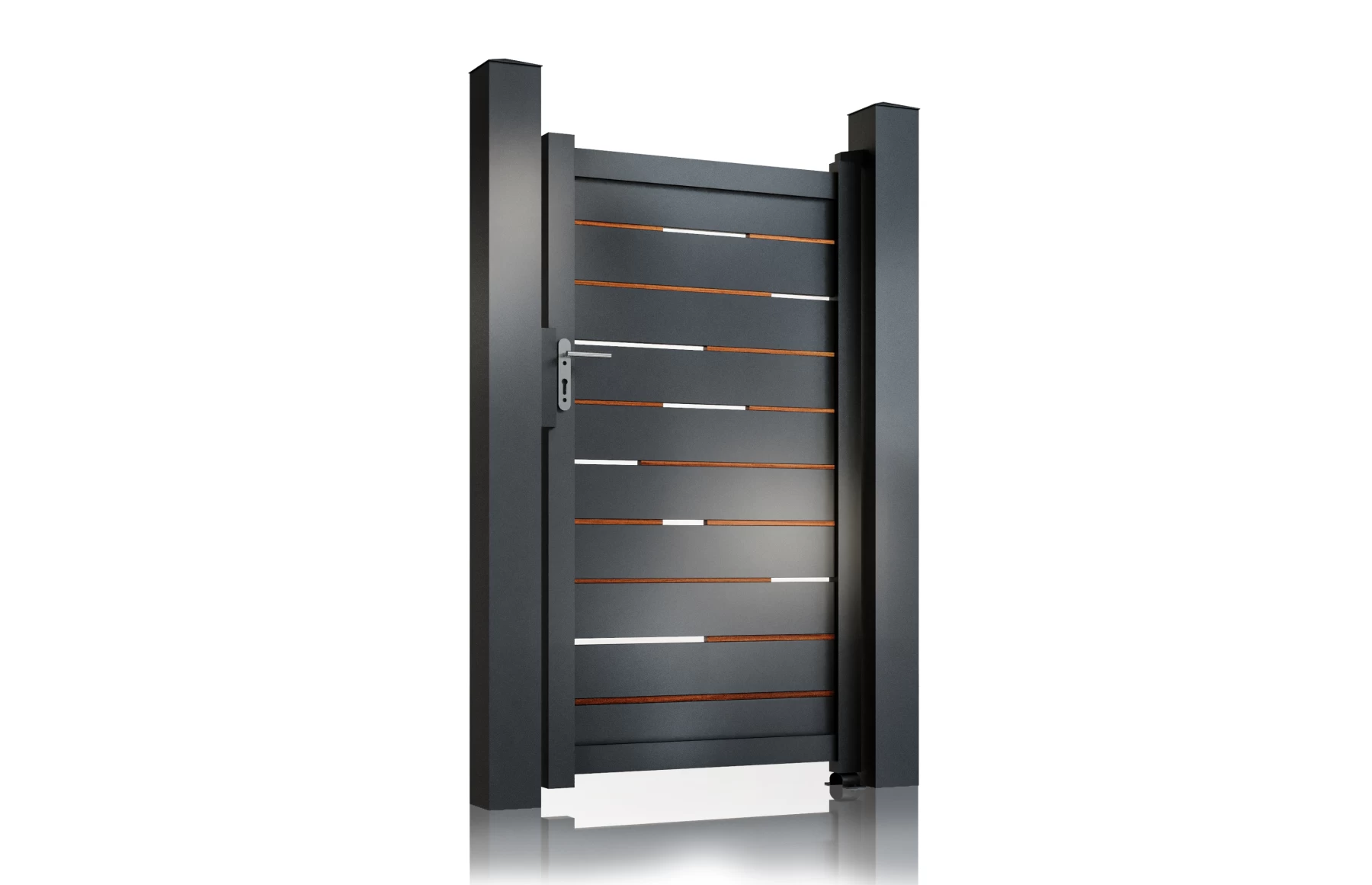 Set porti metalice din aluminiu 900x1800m, 3500x1800mm, prefabricate, gri antracit, model Ragnar