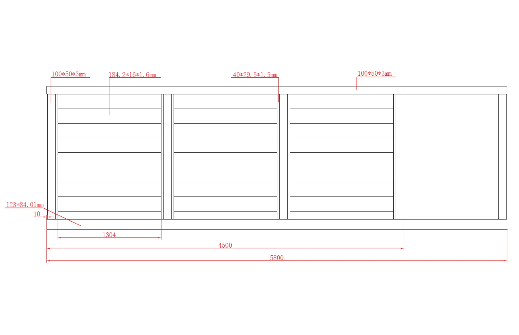 Poarta autoportanta aluminiu 5800x 1800mm, prefabricata, model Baldur gri antracit