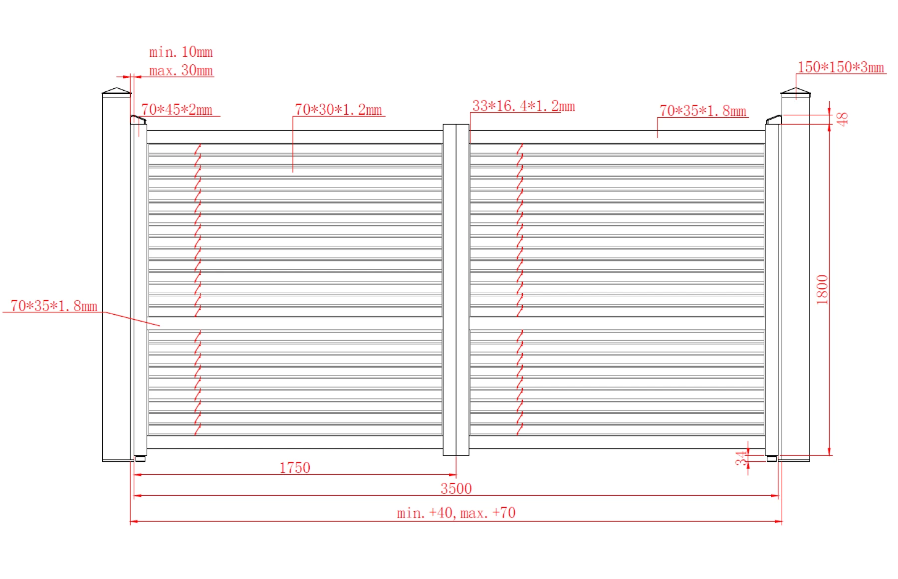 Set porti metalice ranforsate din aluminiu 900x1800mm, 3500x1800mm, prefabricate, gri antracit, model Jaluzea Suprem