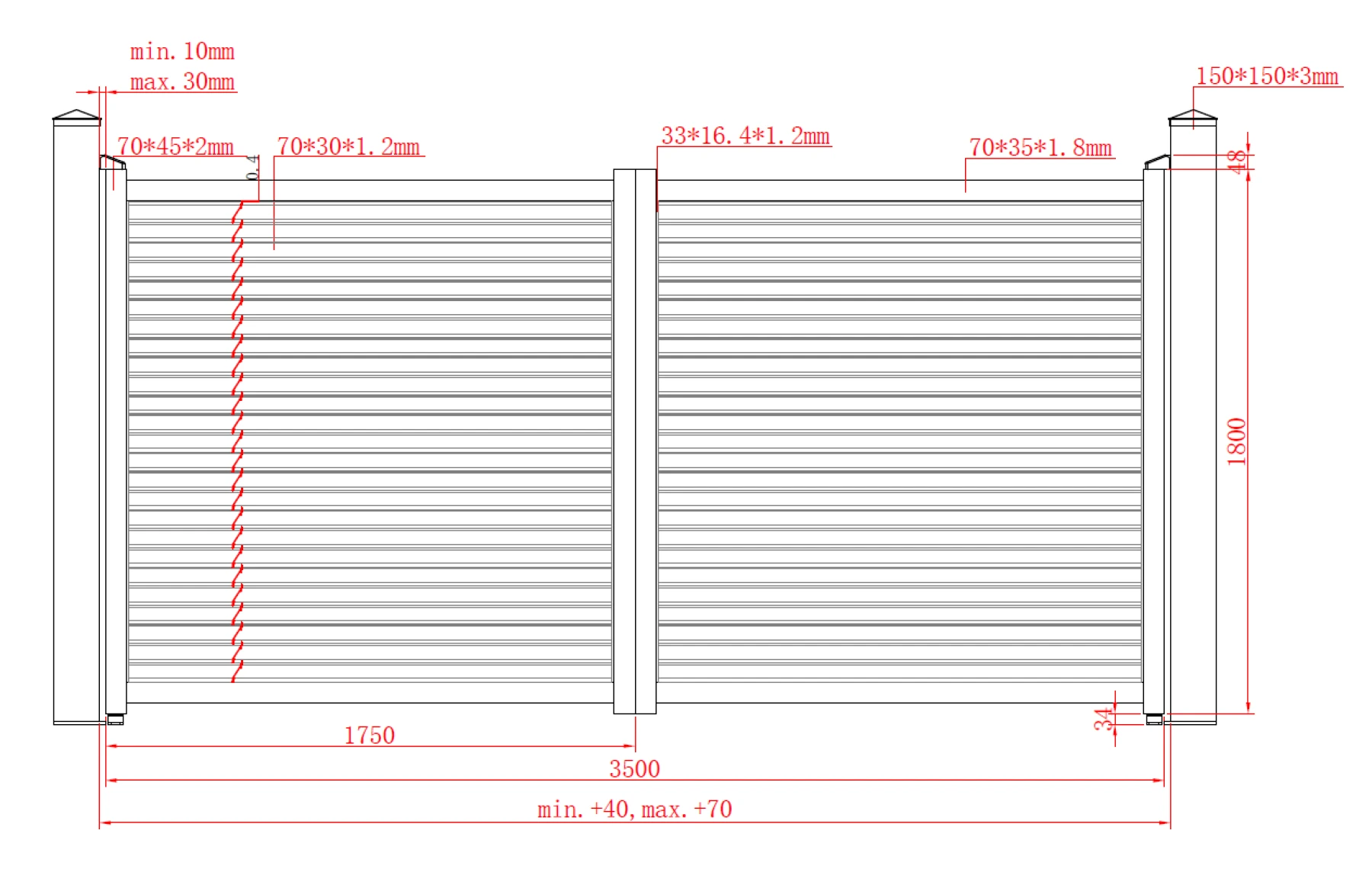 Set porti metalice din aluminiu 900x1800mm, 3500x1800mm, prefabricate, gri antracit, model Jaluzea Suprem