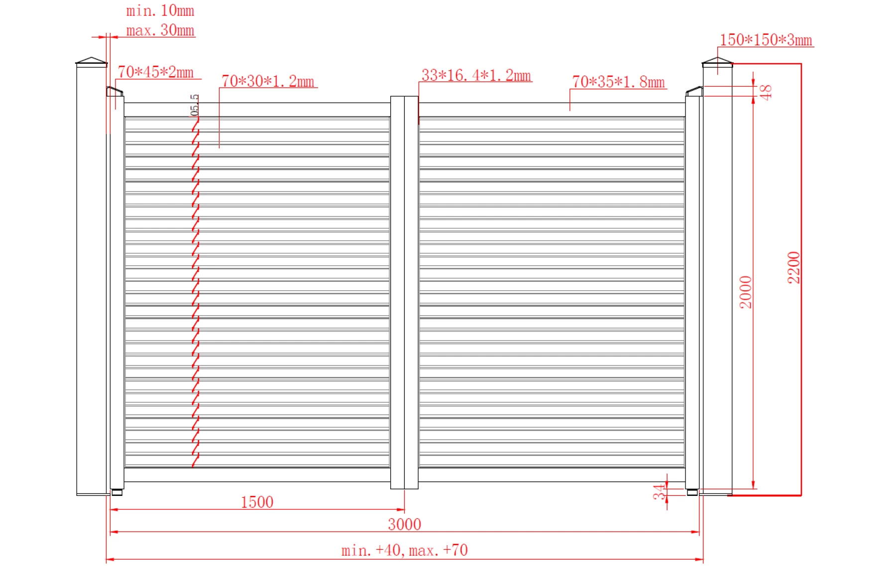 Poarta auto metalica din aluminiu 3000x2000mm, prefabricat, gri antracit, model Jaluzea Suprem