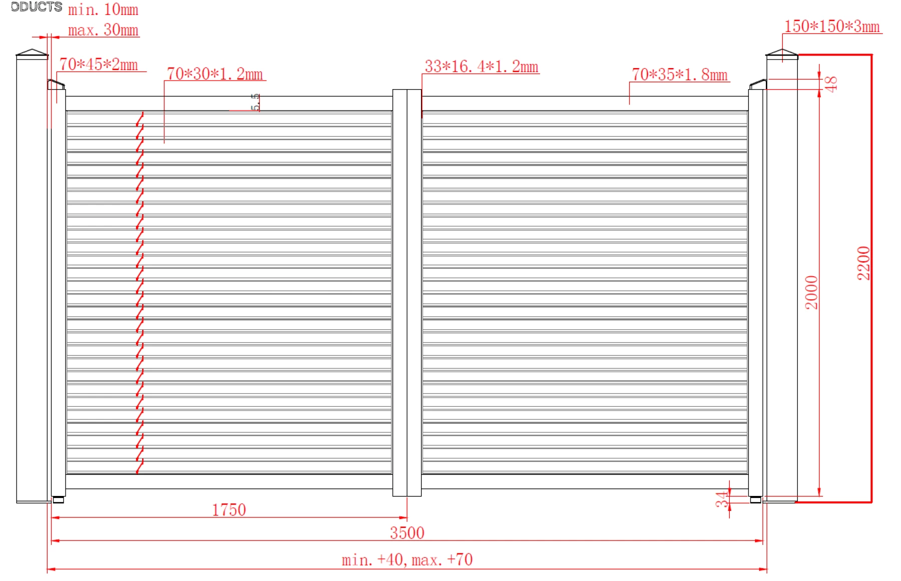 Set porti metalice din aluminiu 900x2000mm, 3500x2000mm, prefabricate, gri antracit, model Jaluzea Suprem