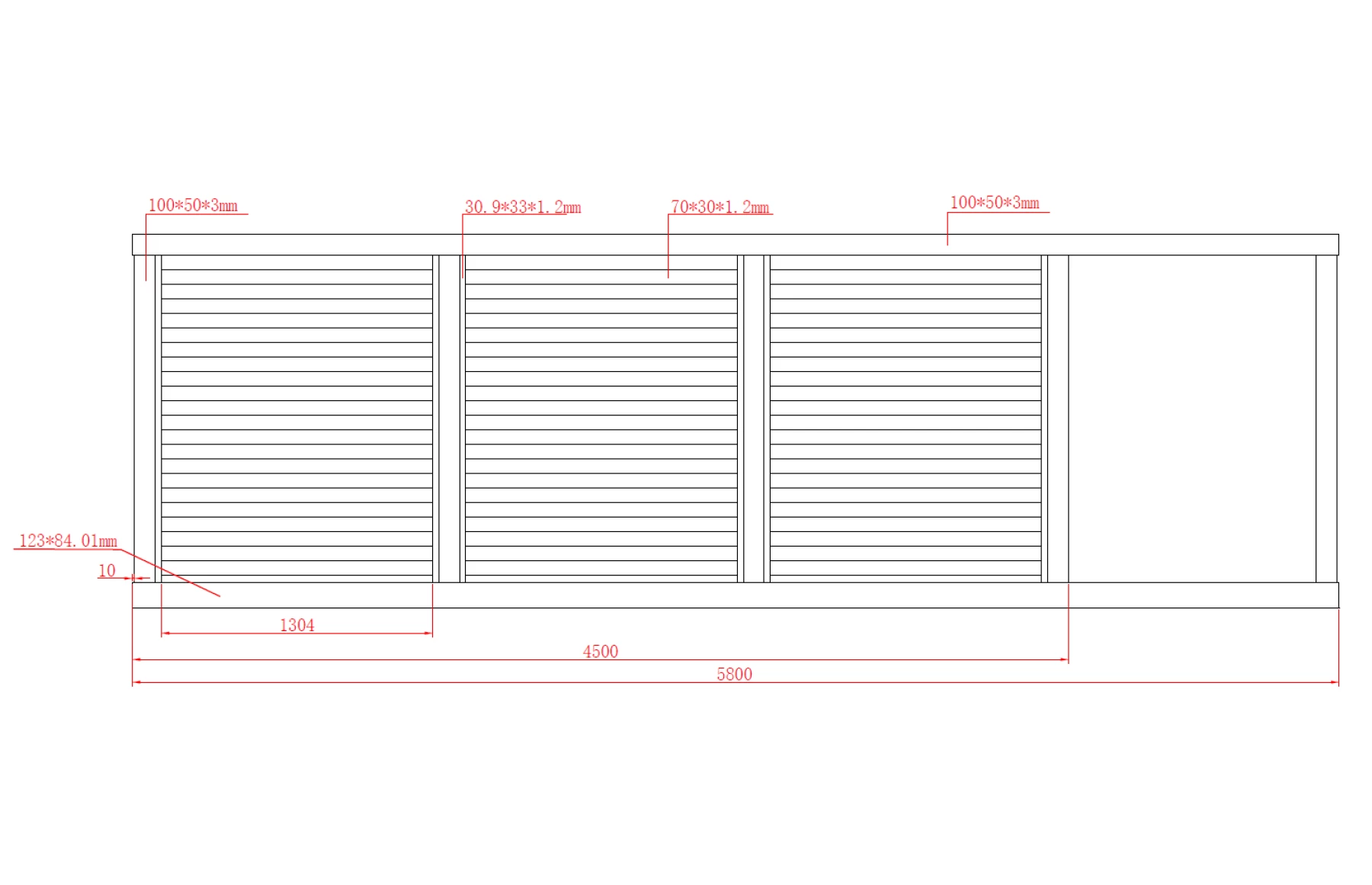 Poarta autoportanta, Jaluzea Suprem, prefabricata, Aluminiu, 5800mm lungime x 1800mm inaltime, gri antracit