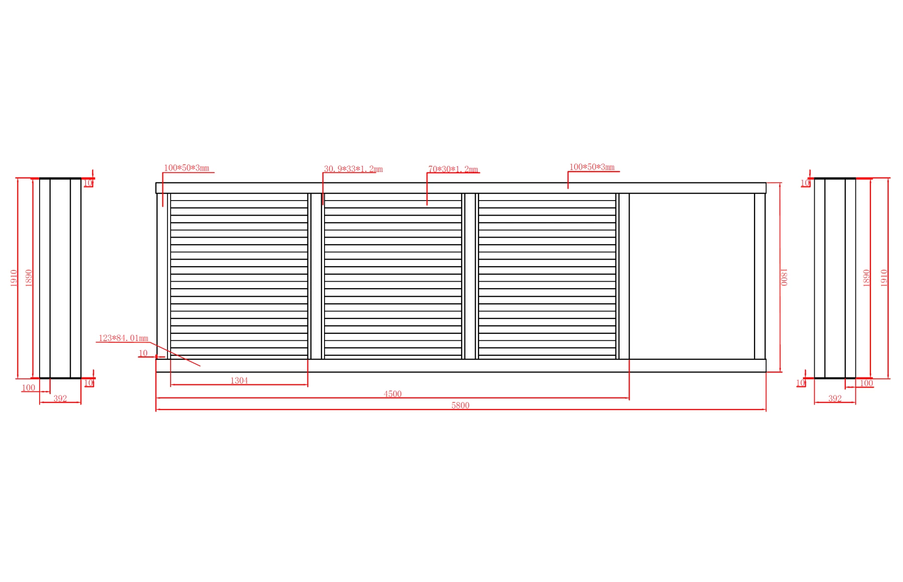 Poarta autoportanta, Jaluzea Suprem, prefabricata, Aluminiu, 5800mm lungime x 1800mm inaltime, gri antracit