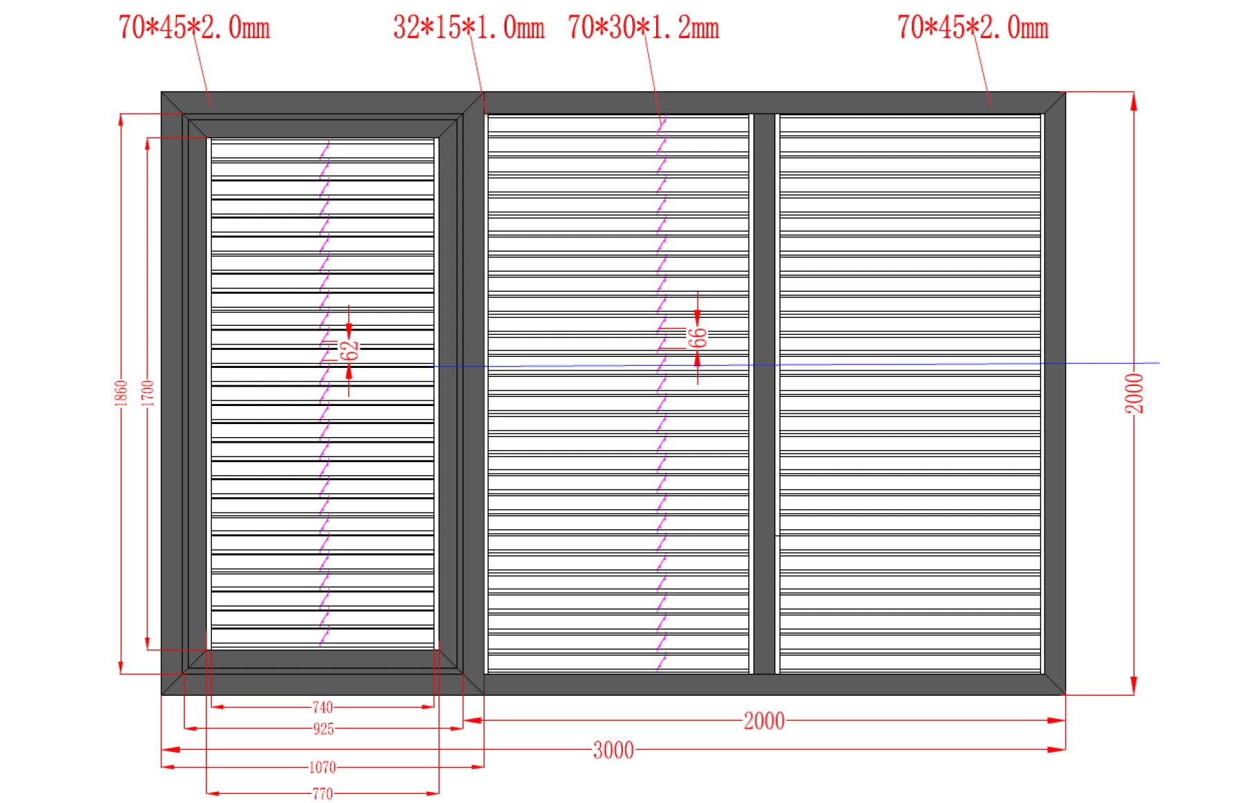 Poarta culisanta cu poarta pietonala integrata aluminiu, prefabricata, gri antracit, model Jaluzea Suprem, 3000x2000mm