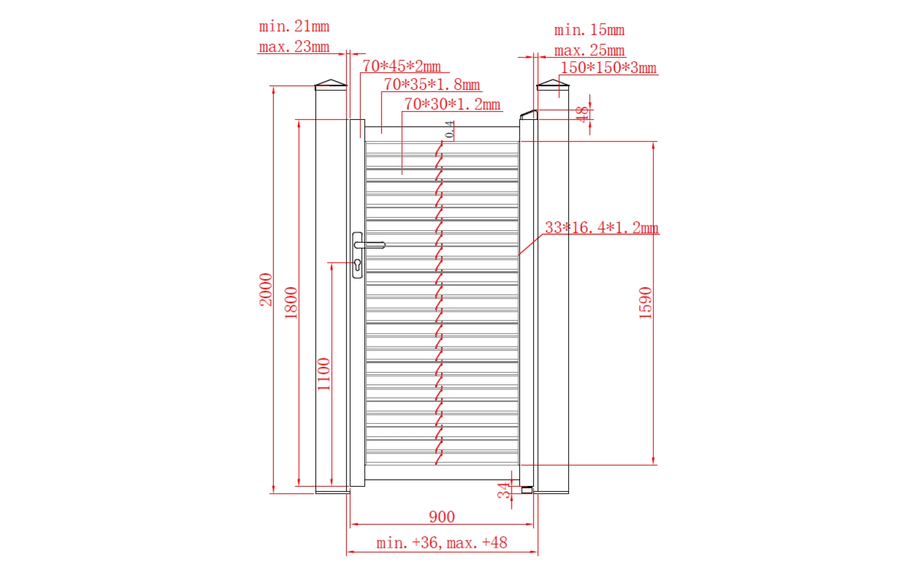 Set porti metalice din aluminiu 900x1800mm, 3500x1800mm, prefabricate, gri antracit, model Jaluzea Suprem