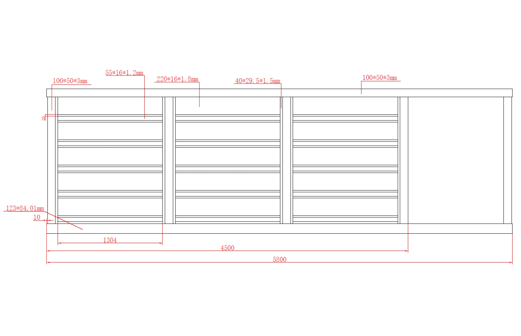 Poarta autoportanta aluminiu 5800 x 1800mm, prefabricata, model Neptun, gri antracit