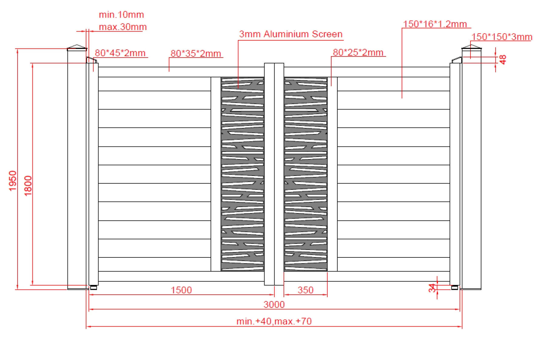 Poarta auto metalica din aluminiu 3000x1800mm, prefabricat, maro, model Poseidon