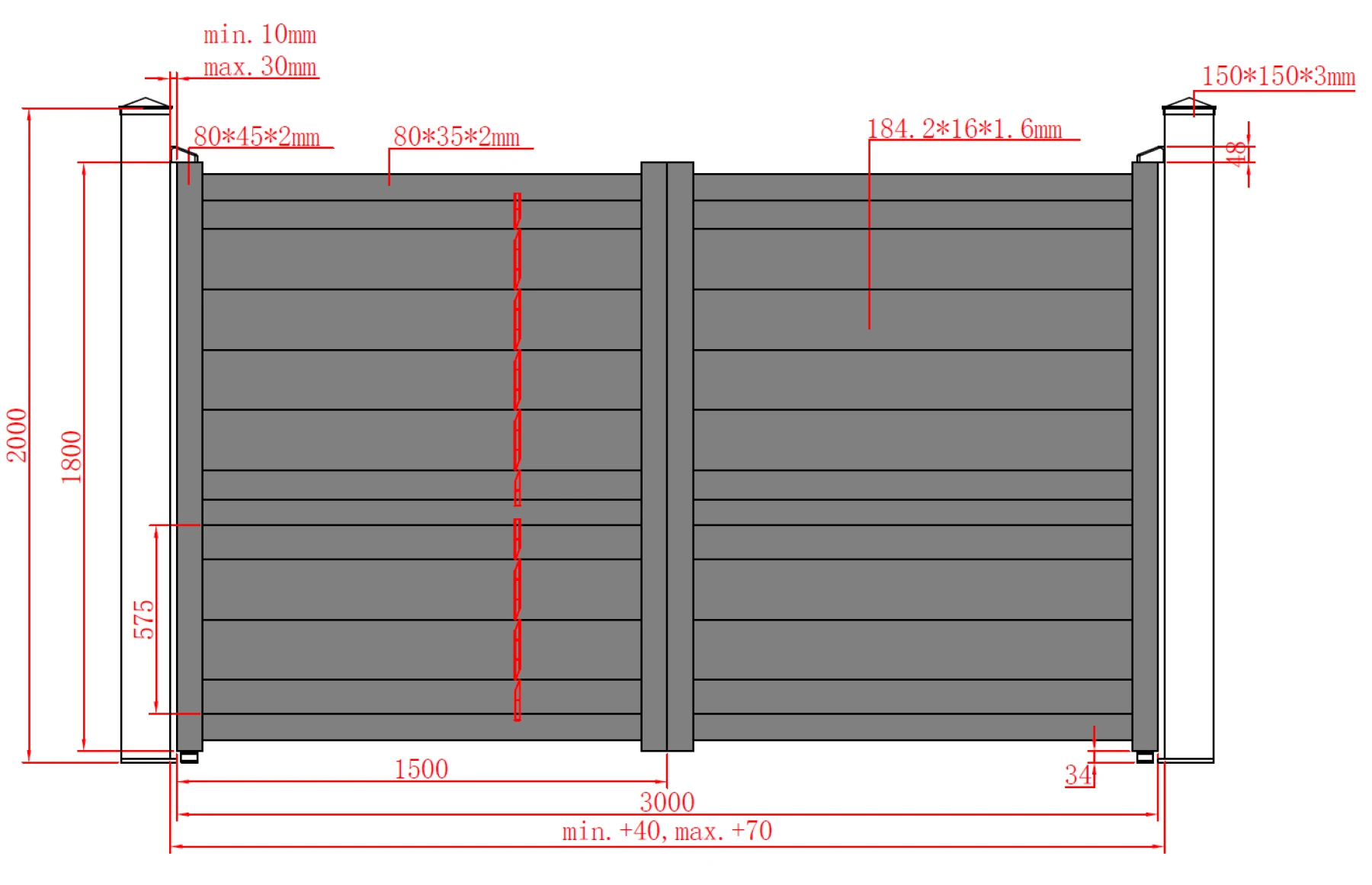 Set porti metalice din aluminiu 900x1800m, 3500x1800mm, prefabricate, maro, model Baldur