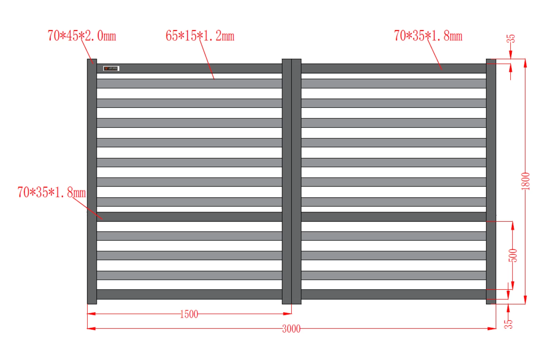 Set porti metalice din aluminiu 900x1800m, 3000x1800mm, prefabricate, gri antracit, model Star