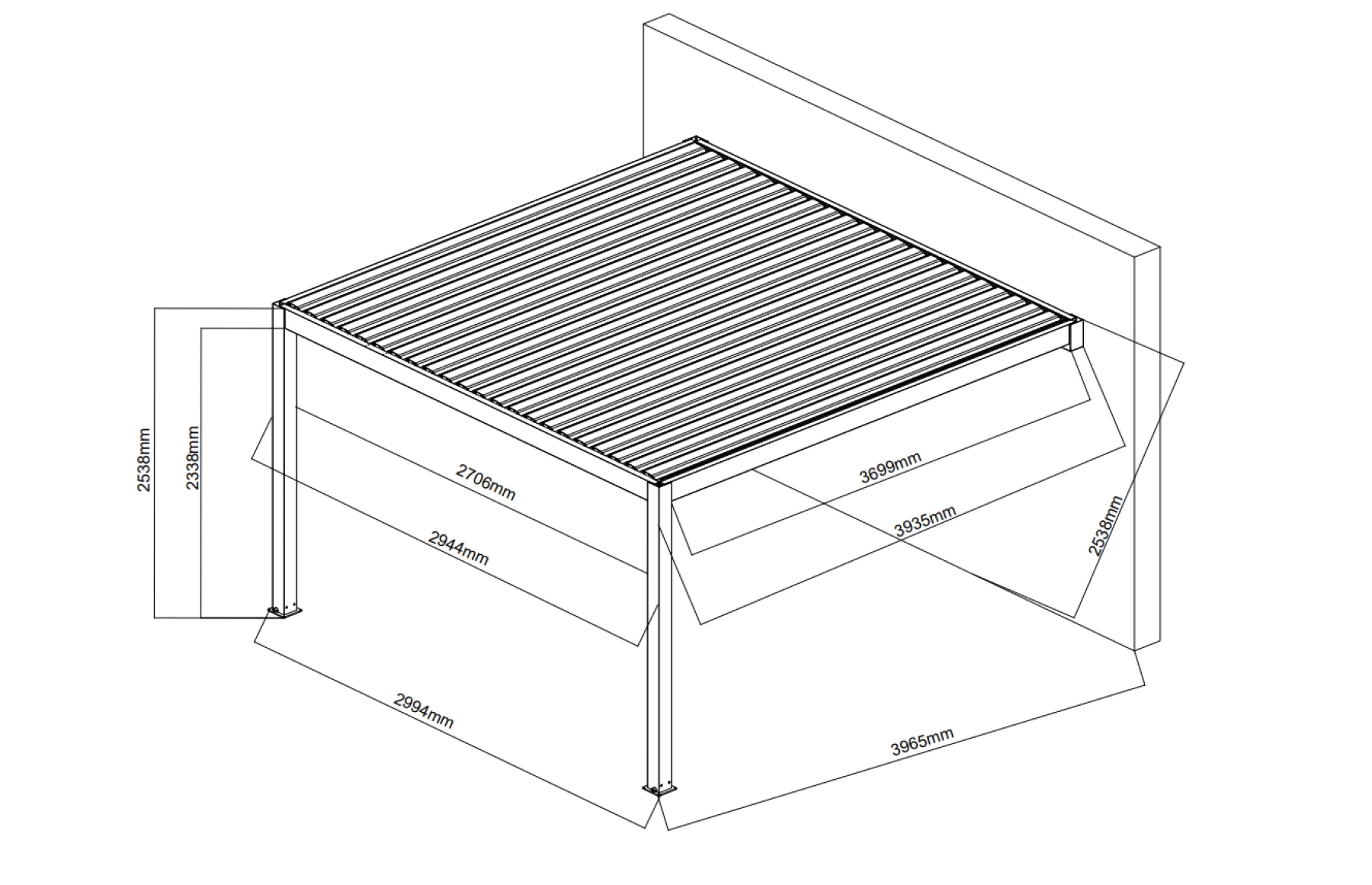Pergola DELUXE Bioclimatica Motorizata Led, Pavilion 3x4x2.5metri, Premium, Aluminiu