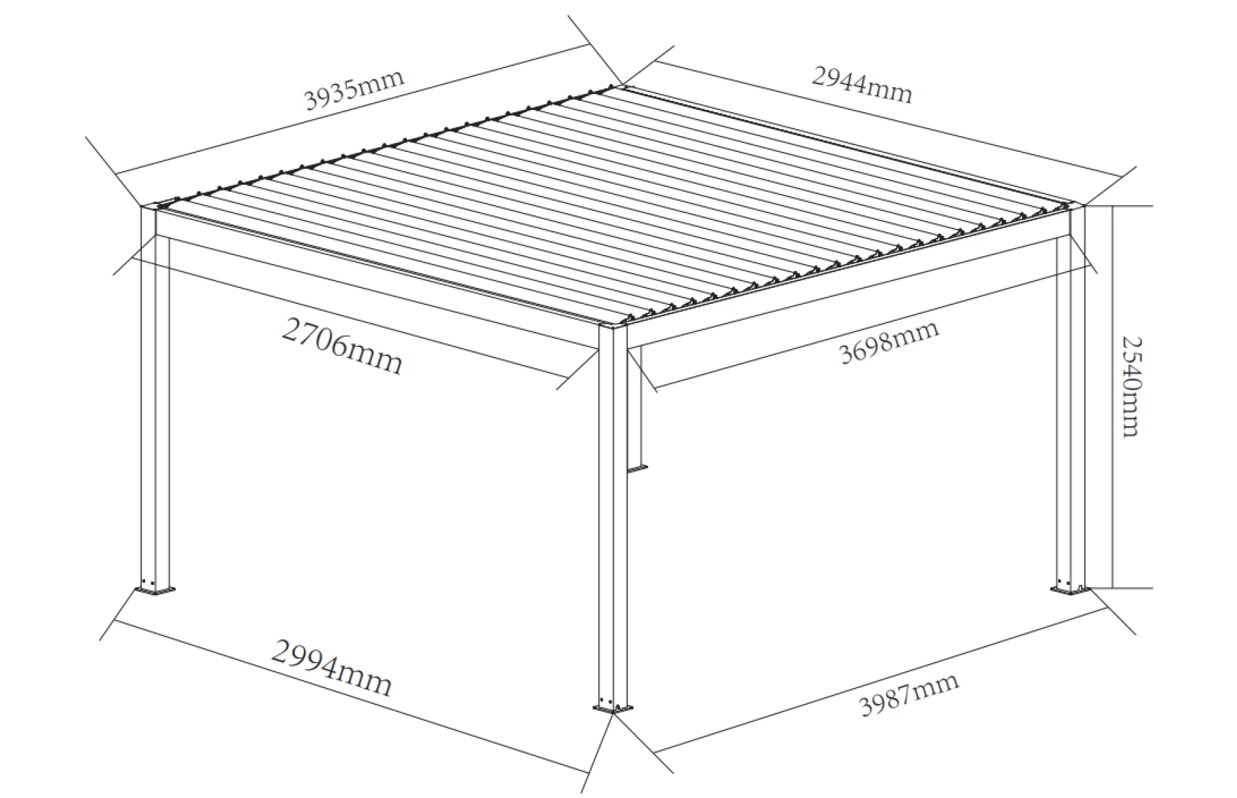 Pergola DELUXE Bioclimatica Led, Pavilion 3x4x2.5metri, Premium, Aluminiu