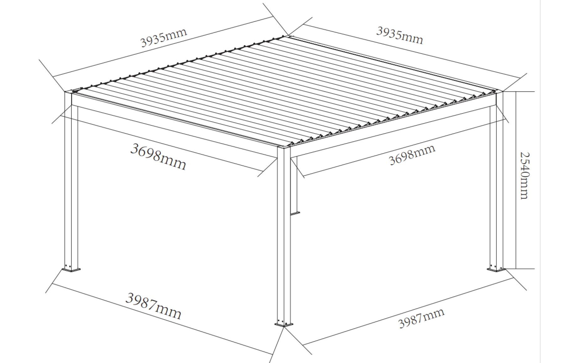 Pergola DELUXE Bioclimatica Led, Pavilion 4x4x2.5metri, Premium, Aluminiu