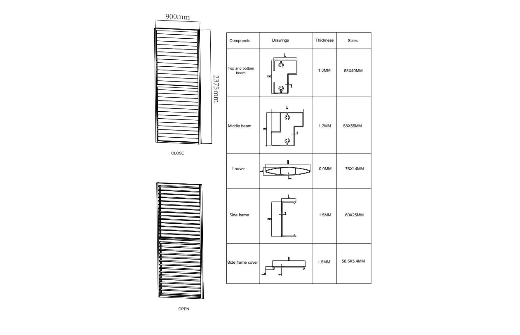Paravan X din jaluzele ajustabile manual pentru pergola, gri antracit, aluminiu