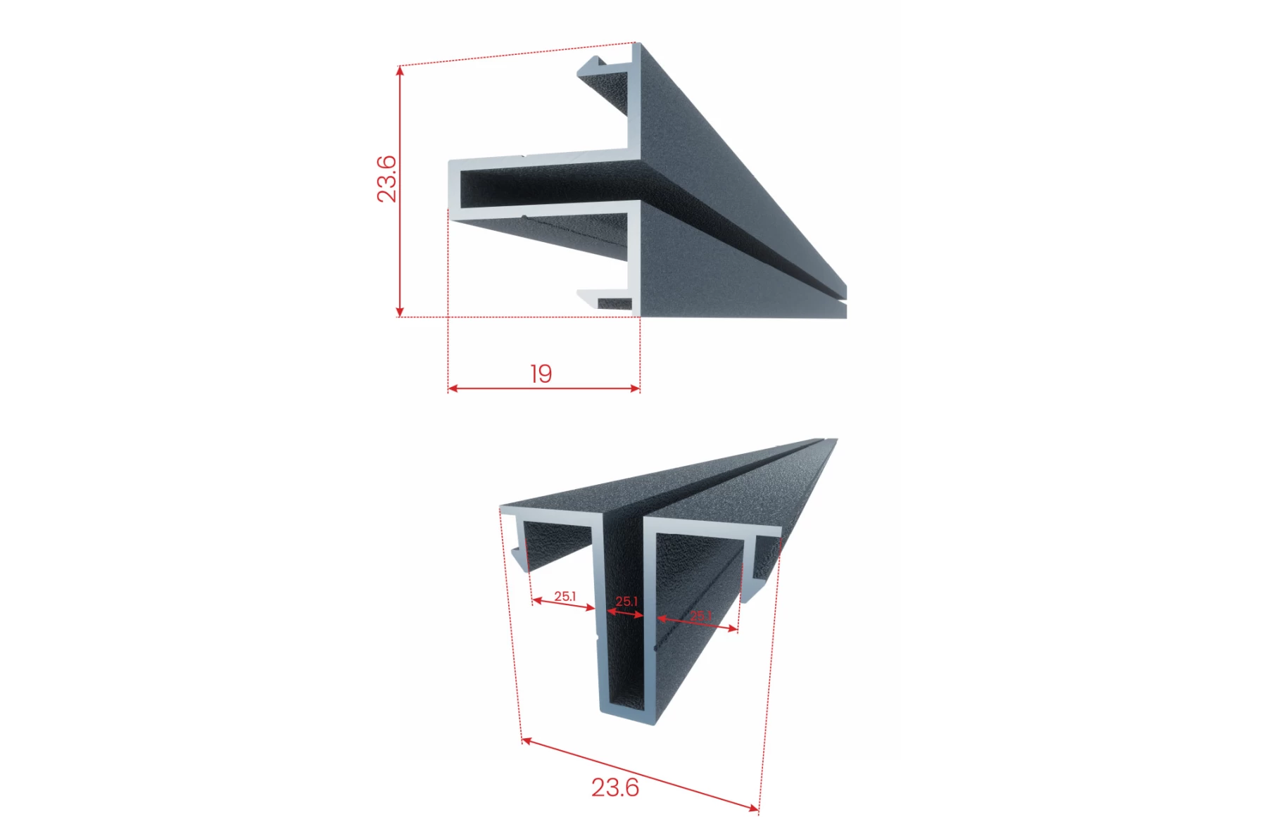 Set porti metalice din aluminiu 900x2000mm, 3500x2000mm, prefabricate, gri antracit, model Poseidon