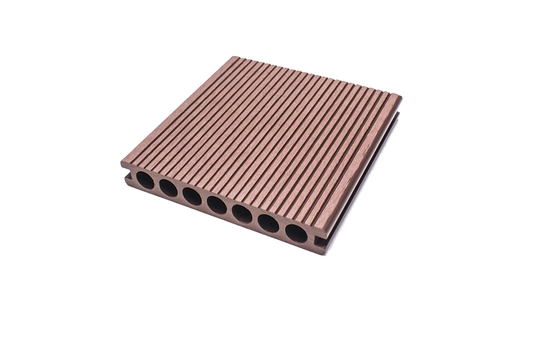 Placă Deck 3D Maro din WPC 148x23mm, L 3800mm, Structura cu Gol Rotund pentru Rezistenta Sporita.