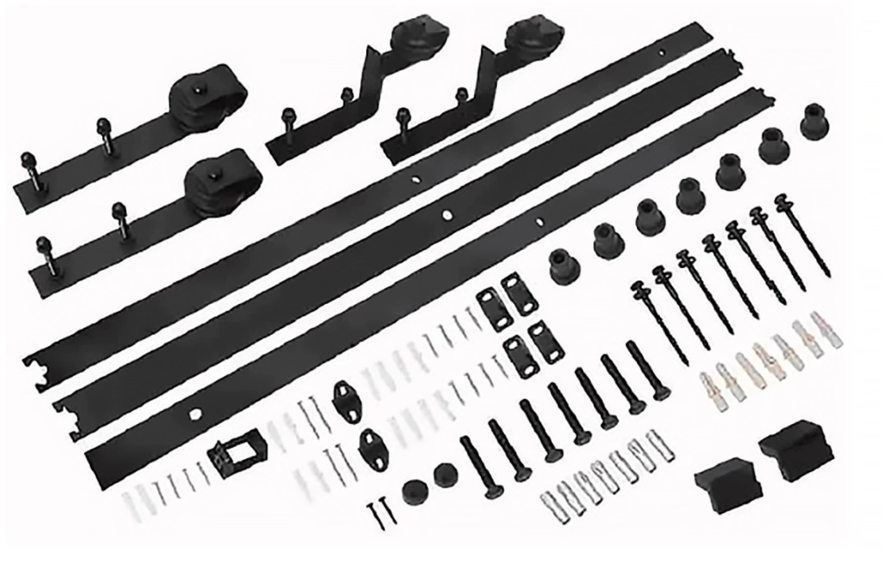 Set de feronerie pentru doua usi tip hambar, lungime usa 2 metri