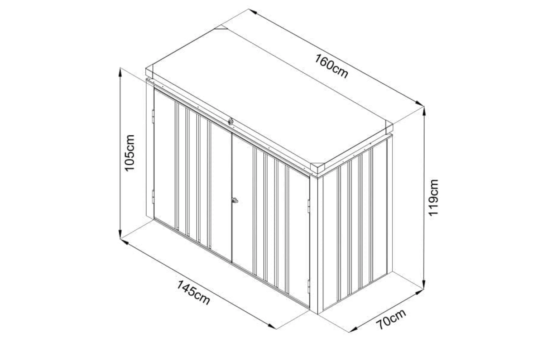 Magazie depozitare gradina WonderBox, casuta depozitare unelte, Premium, Otel zincat