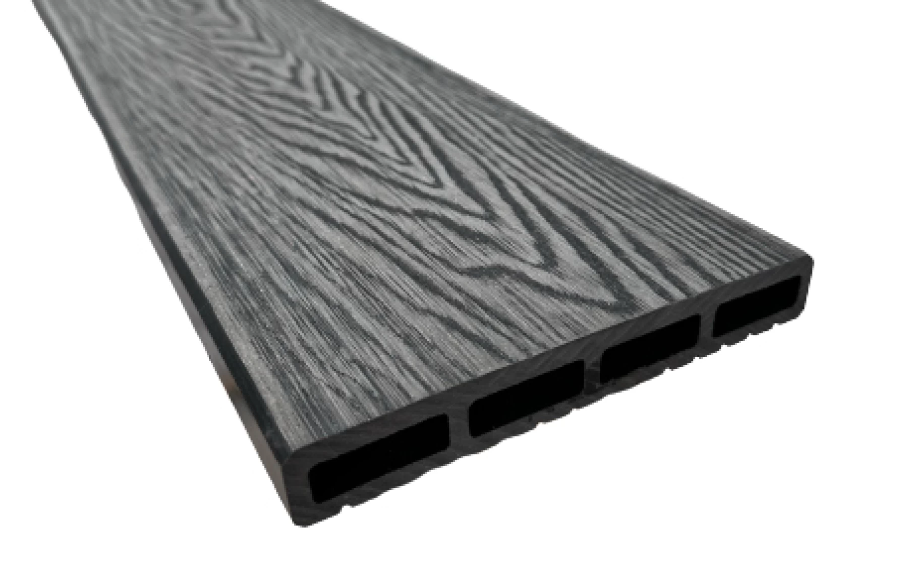 Placă de gard 3D, din compozit de lemn și plastic WPC, culoare gri inchis, 150 x 20 mm, lungime 2m sau 4 m 