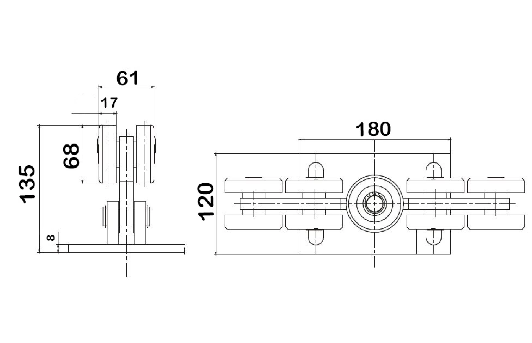 Kit poarta autoportanta D9, 12metri sina, greutate sustinuta 700kg